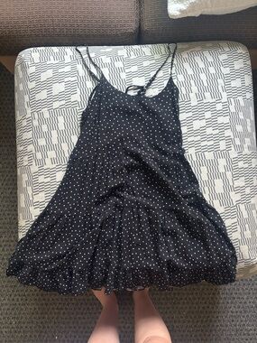 PacSun Black Dress with White Polka Dots